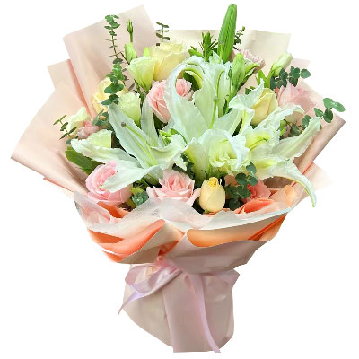 驻马店10朵玫瑰百合混搭，爱是难忘时刻