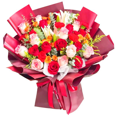 驻马店22朵玫瑰百合，追求真爱幸福